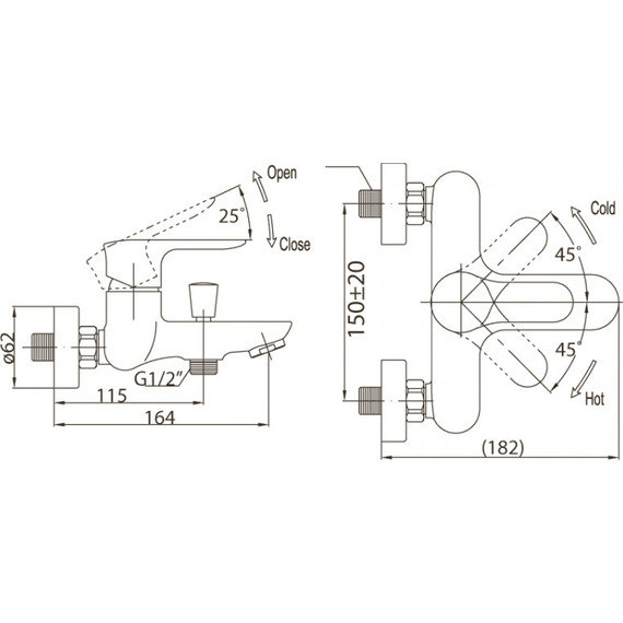 Смеситель для ванны BelBagno Reno REN-VASM-CRM фото 2