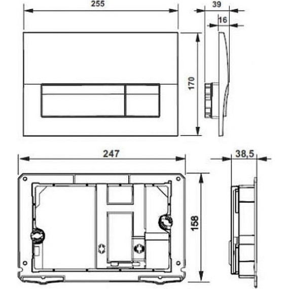 Кнопка смыва Roca Active 8901170B2, хром матовый фото 2