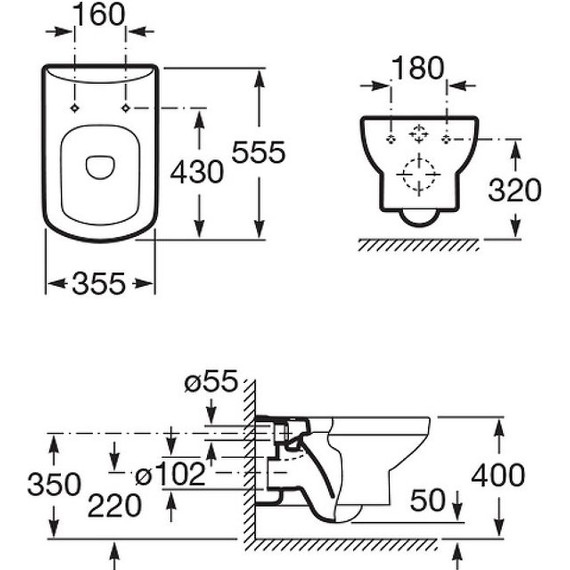Инсталляция с подвесным унитазом Roca Dama Senso 7893104680 (без кнопки смыва) фото 5