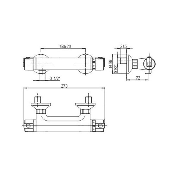 Смеситель для душа с термостатом Paini Arena 92CR511TH, хром фото 6