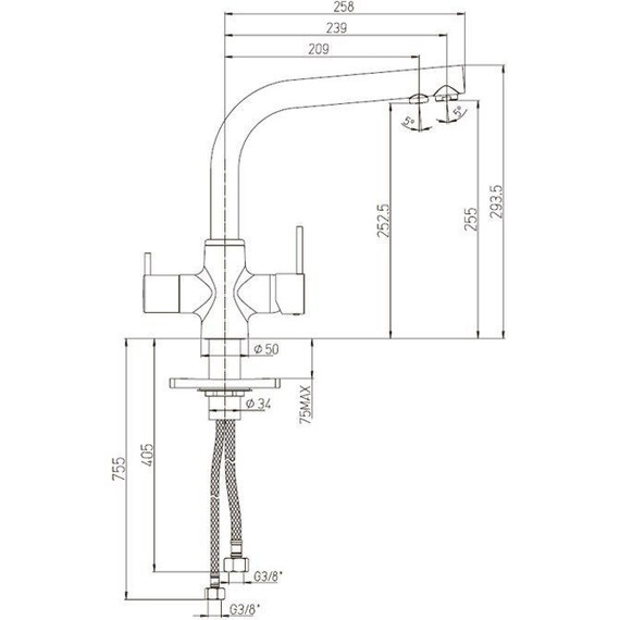 Смеситель для кухни Paini Arena 92CR6433VEB90DAKM, хром фото 7