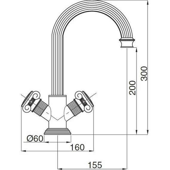 Смеситель для раковины Cezares APHRODITE-LS2-03/24-Sw, золото, Цвет производителя: золото фото 3