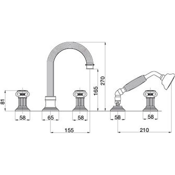 Смеситель для ванны Cezares APHRODITE-BVD-03/24-M, золото, Цвет производителя: золото - 3 Смеситель для ванны Cezares APHRODITE-BVD-03/24-M, золото, Цвет производителя: золото фото 3