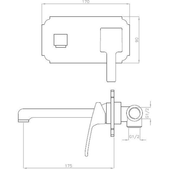 Смеситель для раковины настенный Cezares LEGEND-BLS2-02, бронза, Цвет производителя: бронза фото 2