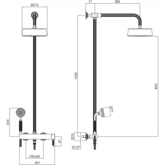 Душевая стойка Cezares OLIMP-CD-01-L, Цвет производителя: хром фото 2