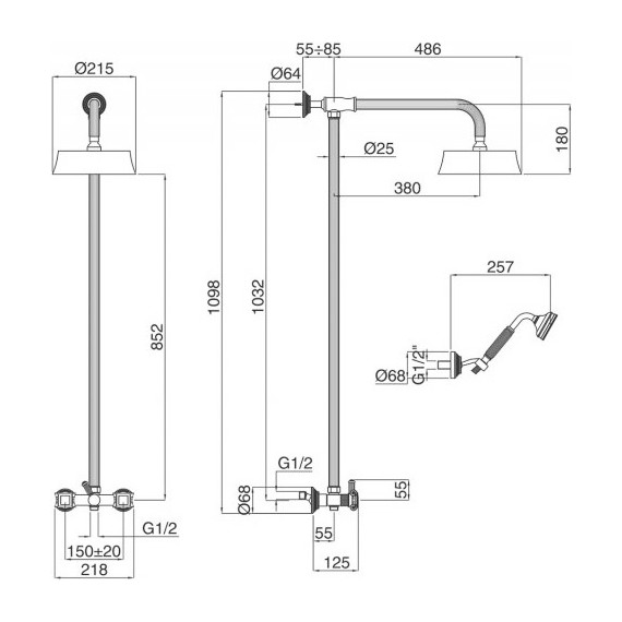 Душевая стойка Cezares OLIMP-CD-01-M, Цвет производителя: хром фото 3