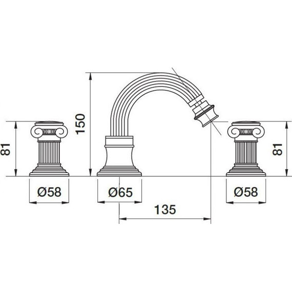 Смеситель для биде Cezares APHRODITE-BBS2-01-M, Цвет производителя: хром фото 3