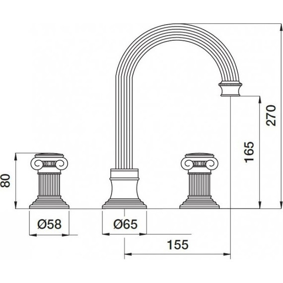 Смеситель для раковины Cezares APHRODITE-BLS2-A-02-O, бронза фото 3