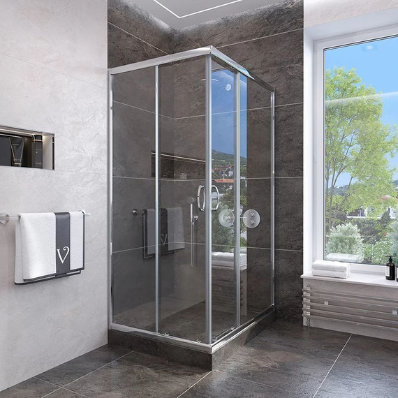 Душевое ограждение Veconi Rovigo 90x90 см RV113-90-01-C4, хром/прозрачное - 3 Душевое ограждение Veconi Rovigo 90x90 см RV113-90-01-C4, хром/прозрачное фото 3