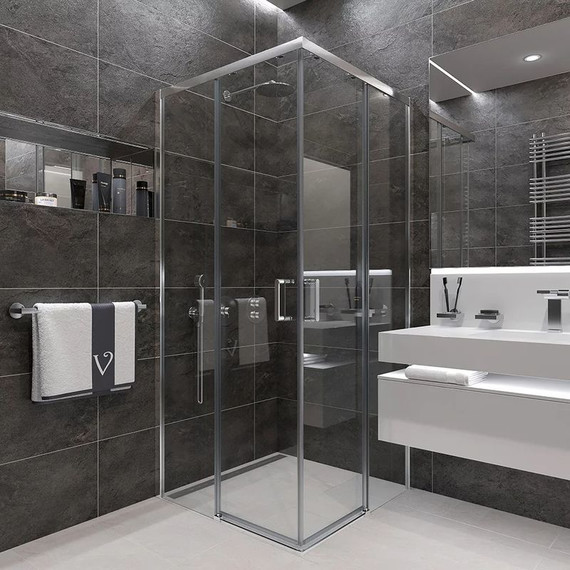 Душевое ограждение Veconi Rovigo 80x80 см RV47-80-01-C4, хром/прозрачное фото 3