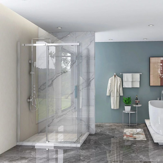 Душевое ограждение Veconi Rovigo 120х80 см RV071-12080PR-01-19C4, хром/прозрачное фото 2