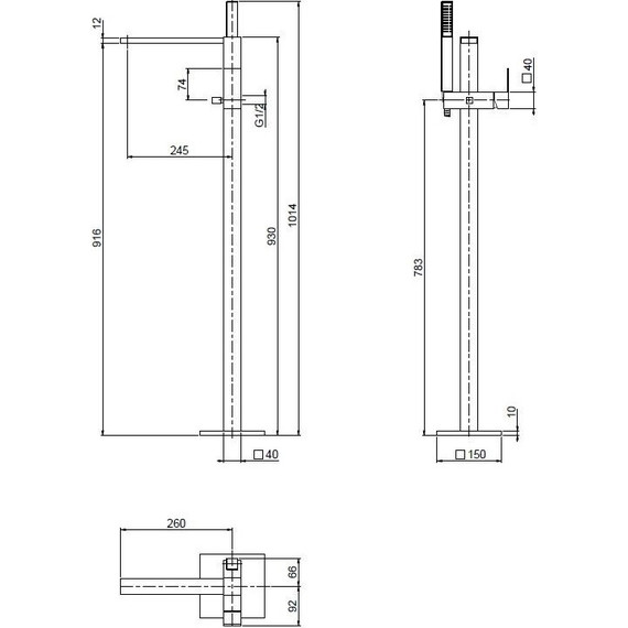 Смеситель для ванны Cezares UNIKA-VDP-01, Цвет производителя: хром фото 3