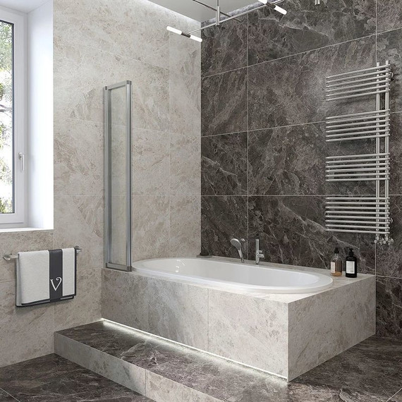 Шторка для ванны Veconi Palau 120 см PL73L-120-01-19C4, хром/прозрачное L фото 2