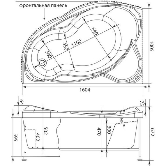 Ванна акриловая Aquanet Jamaica 160x100 см 203986 L фото 23