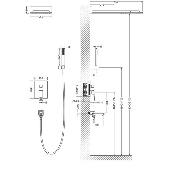Душевая система для ванны Timo Briana SX-7119/03SM, черный - 17 Душевая система для ванны Timo Briana SX-7119/03SM, черный фото 17