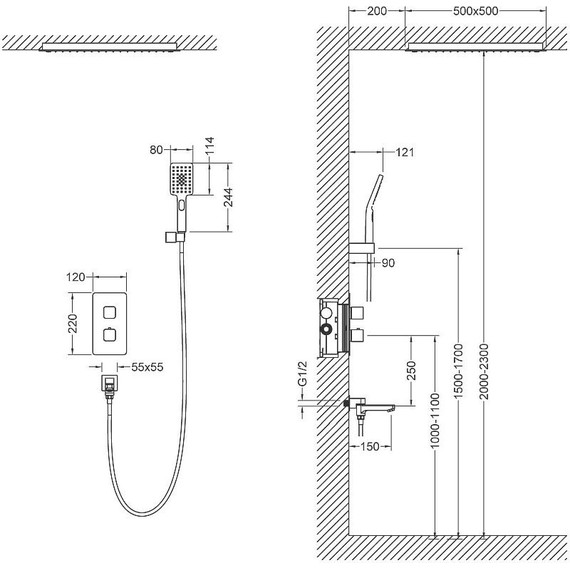 Душевая система для ванны с термостатом Timo Petruma SX-5019/03SM, черный матовый фото 12