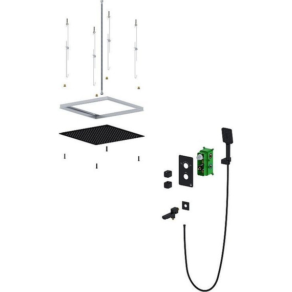 Душевая система для ванны с термостатом Timo Petruma SX-5019/03SM, черный матовый фото 4