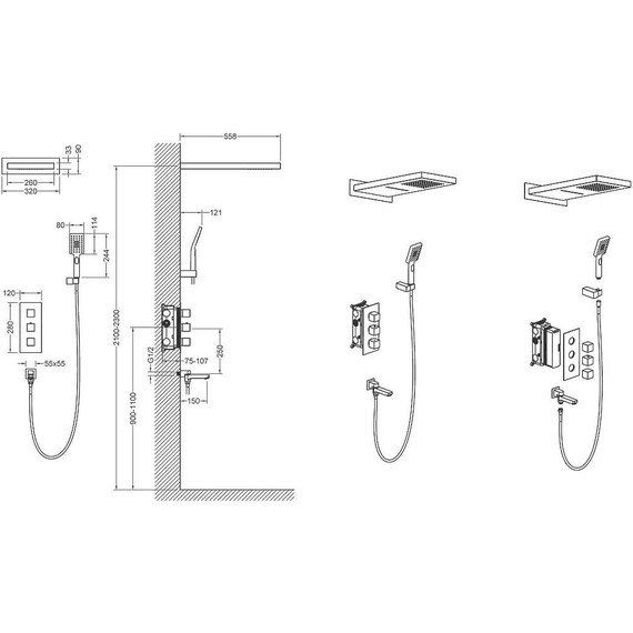 Душевая система для ванны с термостатом Timo Petruma SX-5079/00SM фото 5