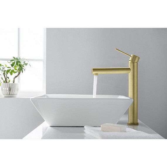 Смеситель для раковины высокий Timo Saona 2311/17F, золото матовое фото 3