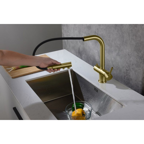 Смеситель для кухни Timo Saona 2356/17FL, золото матовое фото 2