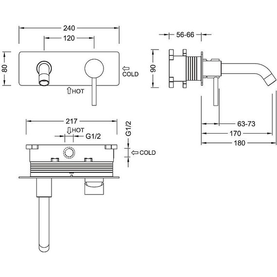 Смеситель для раковины настенный Timo Saona 2371/17SM, золото матовое фото 3