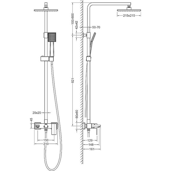 Душевая стойка для ванны Timo Selene SX-1030/17, золото матовое - 5 Душевая стойка для ванны Timo Selene SX-1030/17, золото матовое фото 5