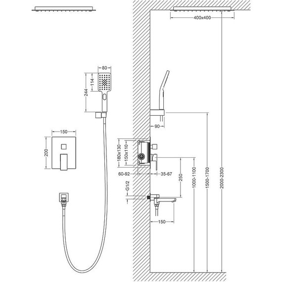 Душевая система для ванны Timo Selene SX-2039/03SM, черный матовый фото 12