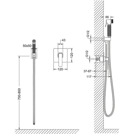 Набор для гигиенического душа Timo Torne 4389/17SM, золото матовое - 2 Набор для гигиенического душа Timo Torne 4389/17SM, золото матовое фото 2