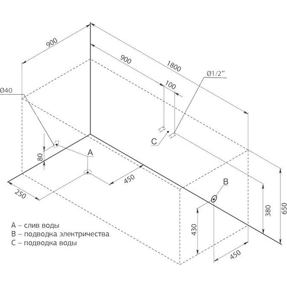 Ванна акриловая Aquanet Grenada 180х90 см 203973 фото 11