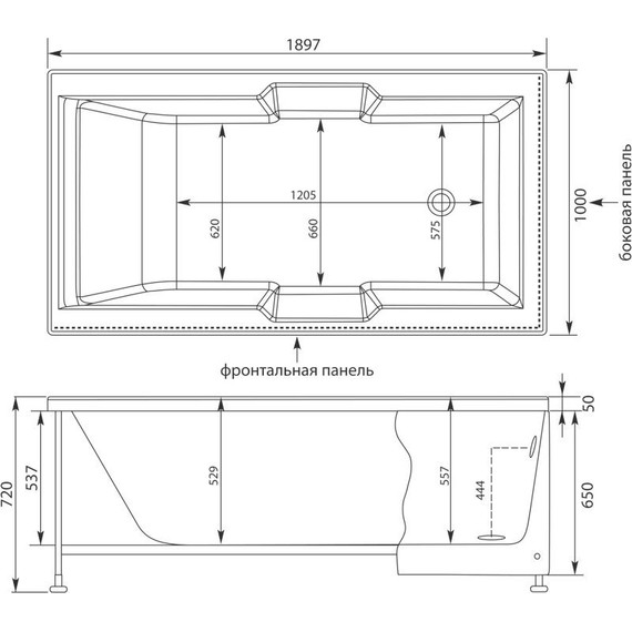 Ванна акриловая Aquanet Vega 190х100 см 204046 - 13 Ванна акриловая Aquanet Vega 190х100 см 204046 фото 13