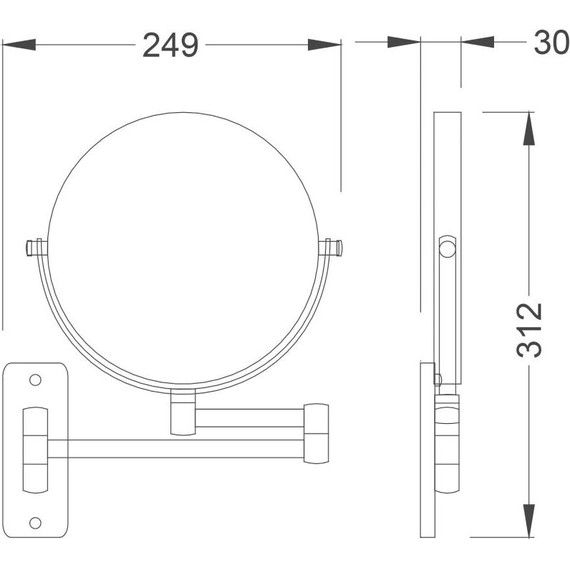 Зеркало косметическое настенное Timo Saona 13076/03, цвет черный - 2 Зеркало косметическое настенное Timo Saona 13076/03, цвет черный фото 2