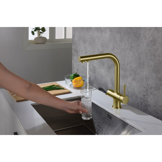 Смеситель для кухни Timo Saona 2356/17FL, золото матовое фото 4
