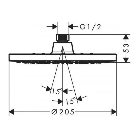 Верхний душ Hansgrohe Vernis Blend 26271670, черный матовый фото 2