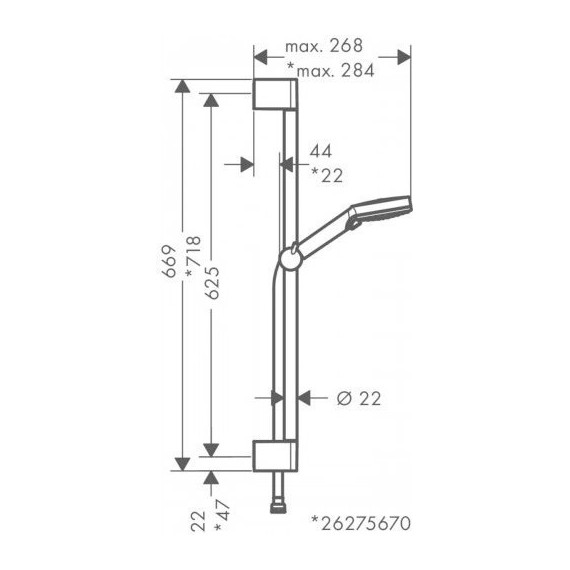 Душевой гарнитур Hansgrohe Vernis Blend 65 см 26275000 фото 2
