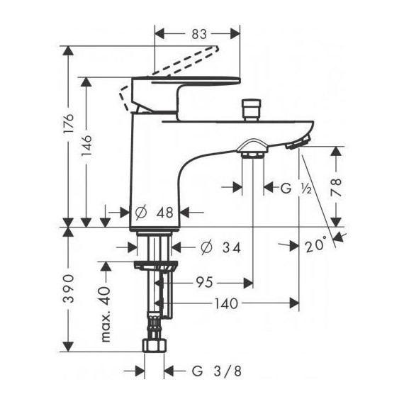 Смеситель для ванны Hansgrohe Vernis Blend 71444000 - 2 Смеситель для ванны Hansgrohe Vernis Blend 71444000 фото 2
