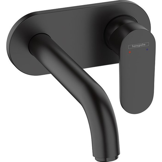 Смеситель для раковины настенный Hansgrohe Vernis Blend 71576670 (излив 207 мм), черный матовый фото 