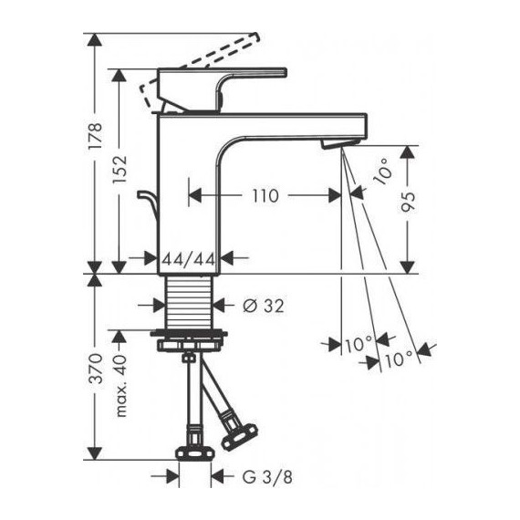 Смеситель для раковины Hansgrohe Vernis Shape 71561670, черный матовый фото 2