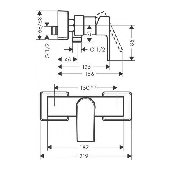 Смеситель для душа Hansgrohe Vernis Shape 71650670, черный матовый фото 2