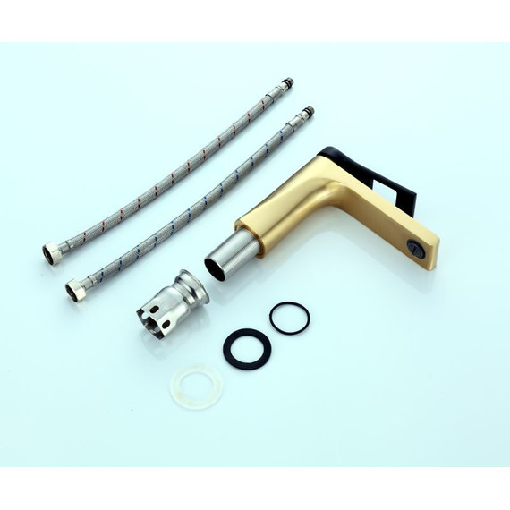 Смеситель для раковины Bronze de Luxe Element EL02GB, матовое золото/черный, Цвет производителя: золото матовое фото 3