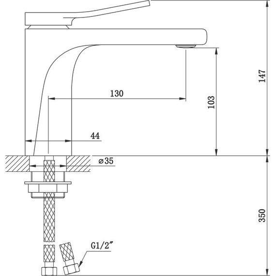 Смеситель для раковины Bronze de Luxe Element EL02GB, матовое золото/черный, Цвет производителя: золото матовое фото 6