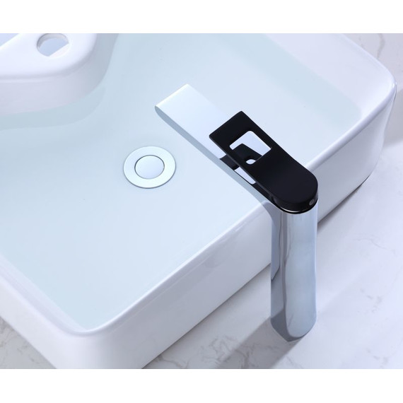 Смеситель для раковины высокий Bronze de Luxe Element EL21CB, хром матовый/черный - 5 Смеситель для раковины высокий Bronze de Luxe Element EL21CB, хром матовый/черный фото 5