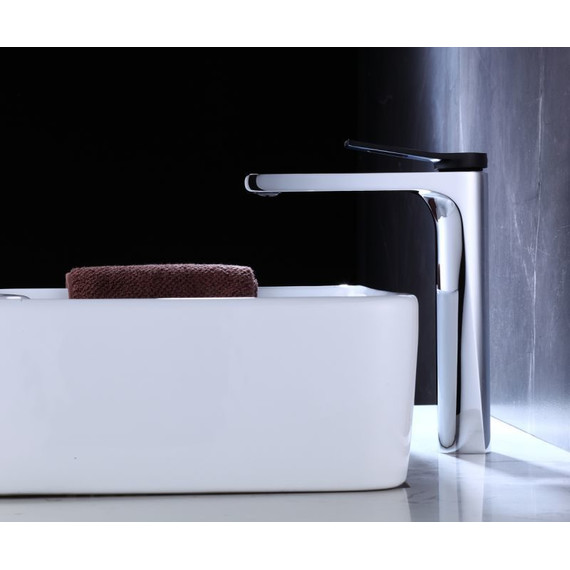 Смеситель для раковины высокий Bronze de Luxe Element EL21CB, хром матовый/черный - 6 Смеситель для раковины высокий Bronze de Luxe Element EL21CB, хром матовый/черный фото 6