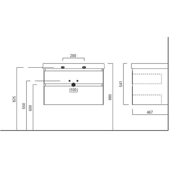 Тумба подвесная с раковиной Kerama Marazzi Cubo 80 см CU.80\LIM, лимо - 4 Тумба подвесная с раковиной Kerama Marazzi Cubo 80 см CU.80\LIM, лимо фото 4
