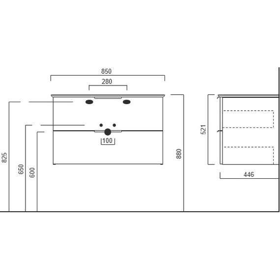 Тумба подвесная с раковиной Kerama Marazzi Piano 85 см PI.85\OLM, дымчатый вяз фото 6