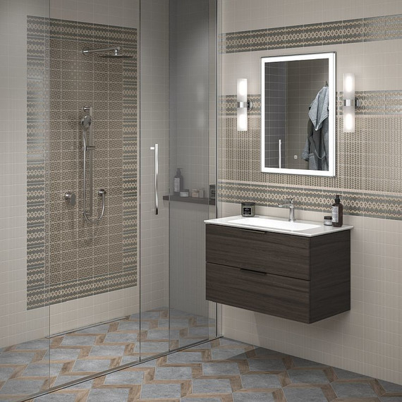 Тумба подвесная с раковиной Kerama Marazzi Piano 85 см PI.85\OLM, дымчатый вяз фото 2