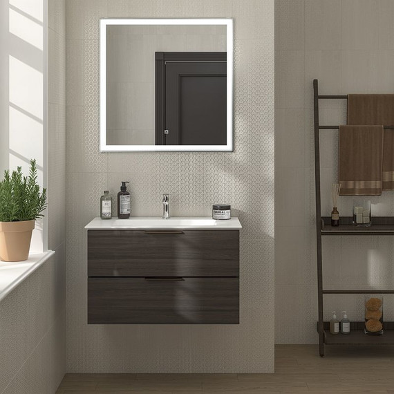 Тумба подвесная с раковиной Kerama Marazzi Piano 75 см PI.75\OLM, дымчатый вяз фото 3