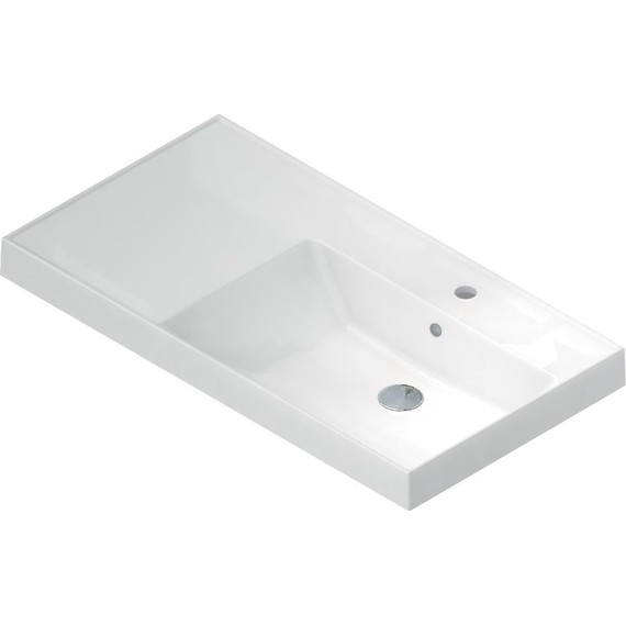 Тумба подвесная с раковиной Kerama Marazzi Cubo 90 см CU.90Rh\LIM, лимо/метц фото 2