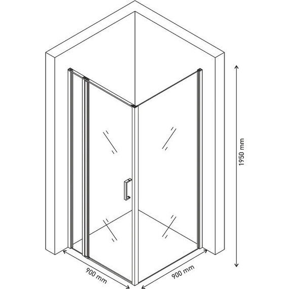 Душевое ограждение Berges Wasserhaus Urban 90х90 см 061011, хром/прозрачное фото 2