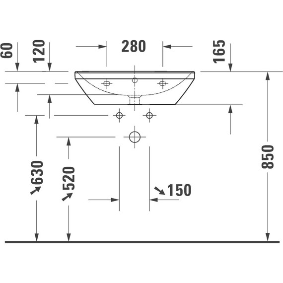 Раковина подвесная Duravit D-Neo 60 см 2366600000 фото 9