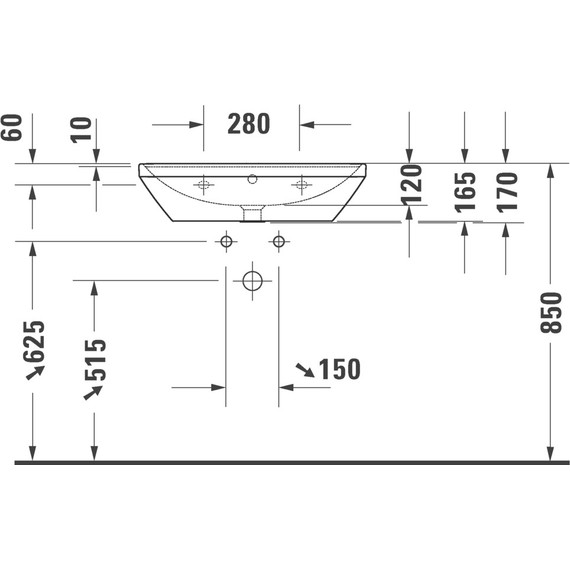 Раковина подвесная Duravit D-Neo 65 см 2366650000 фото 9